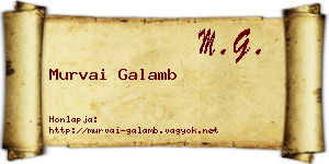 Murvai Galamb névjegykártya